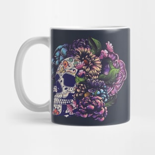 Sugar skull with flowers Mug